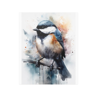 Chickadee Watercolor - Poster