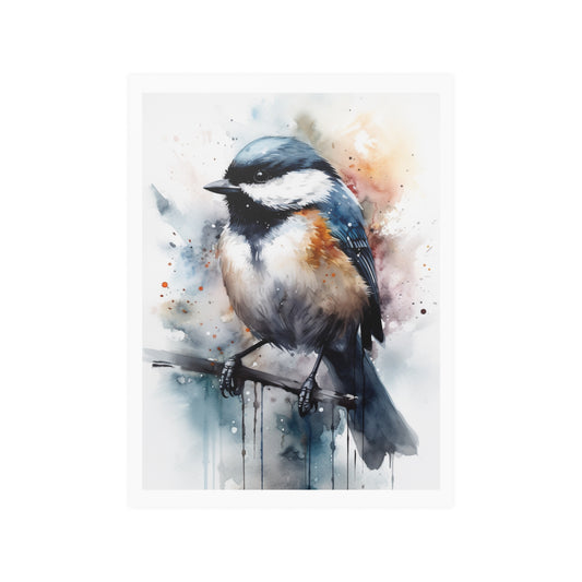 Chickadee Watercolor - Poster